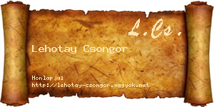 Lehotay Csongor névjegykártya